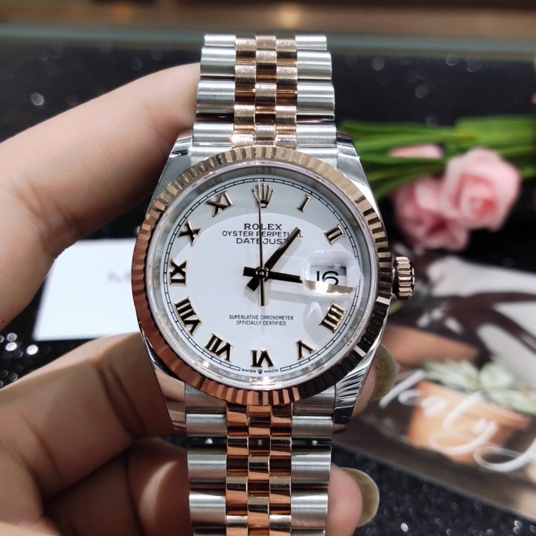 劳力士126231白面,间玫瑰金,98新乱码单表