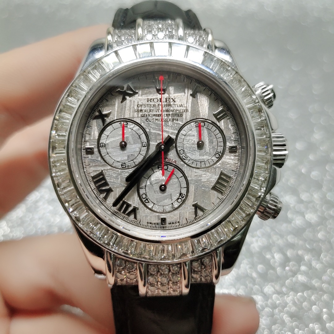 劳力士116519迪通拿陨石面18k白金后加t方钻