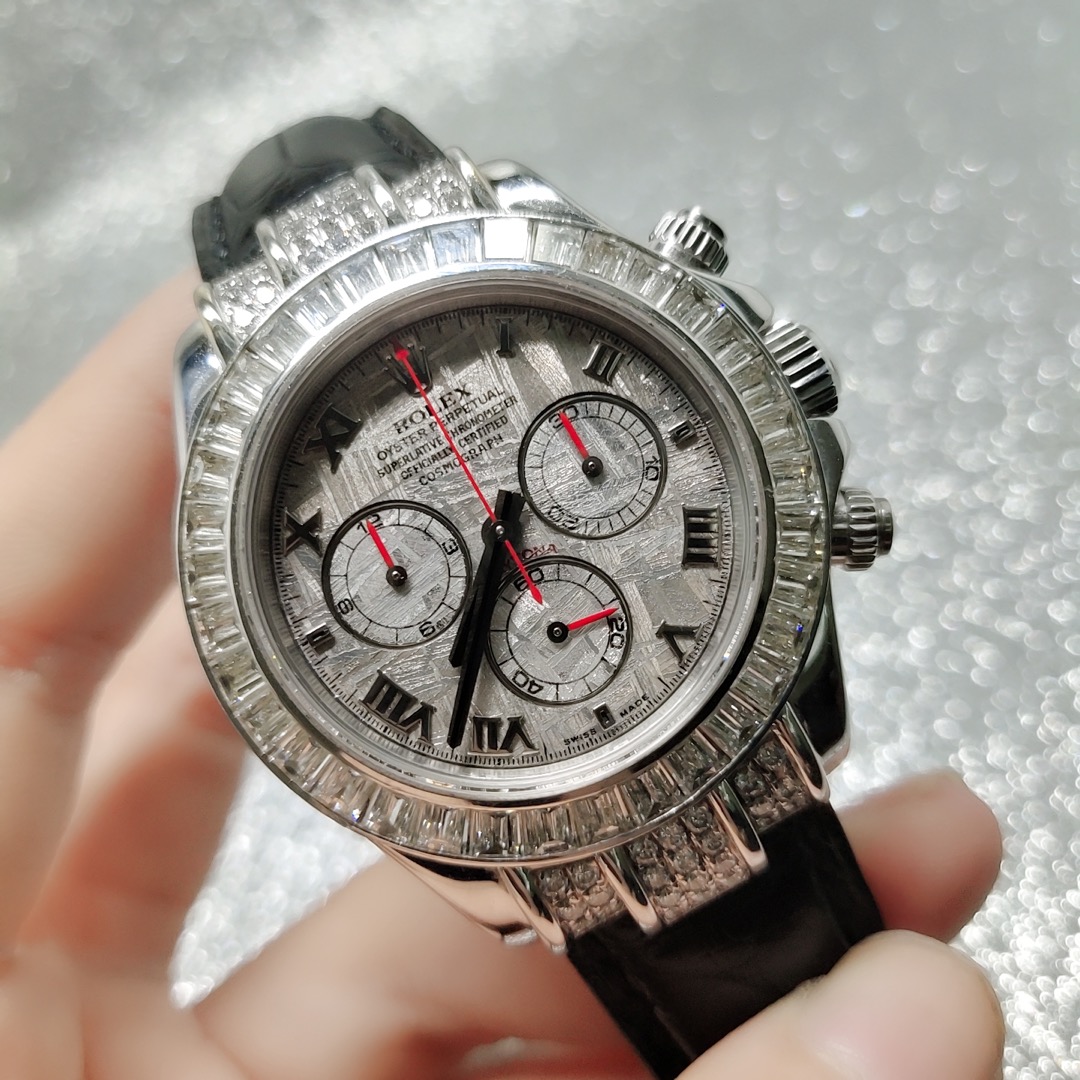 劳力士116519迪通拿陨石面18k白金后加t方钻